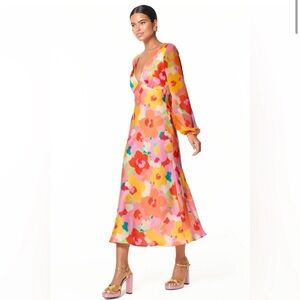 Nfd Outlet Pink Blossom Beau Dress Balloon Sleeves Women’s Size 12